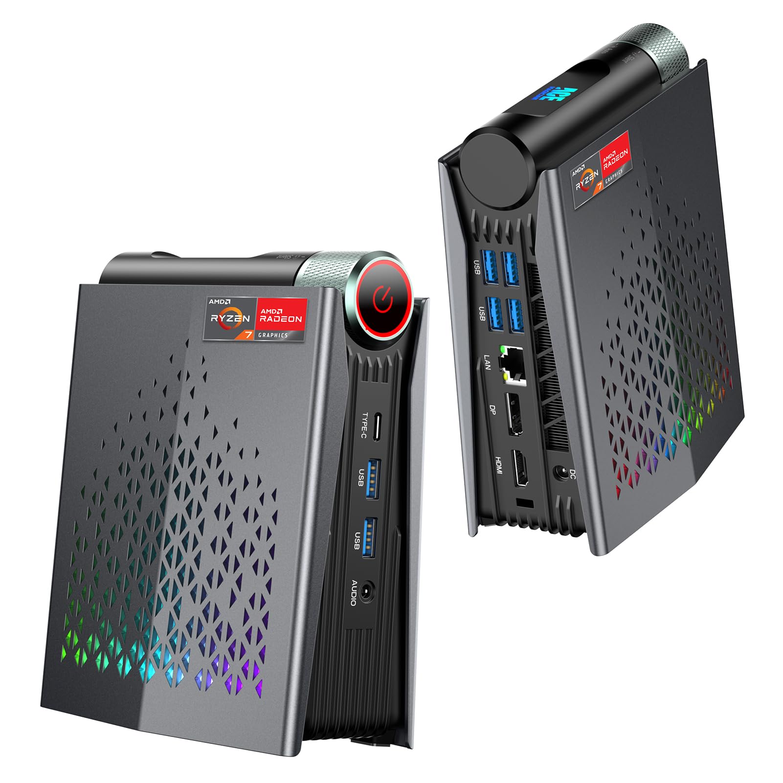 ACEMAGICIAN Mini PC Gaming AMD Ryzen 7 8845HS (jusqu'à 5,1 GHz), 32 Go DDR5  1 to NVME SSD, Micro Ordinateur de Bureau avec réglage à 3 Modes.  【RGB/WIFI6/Bluetooth 5.2/Dual Ventilateur】 : Amazon.fr: