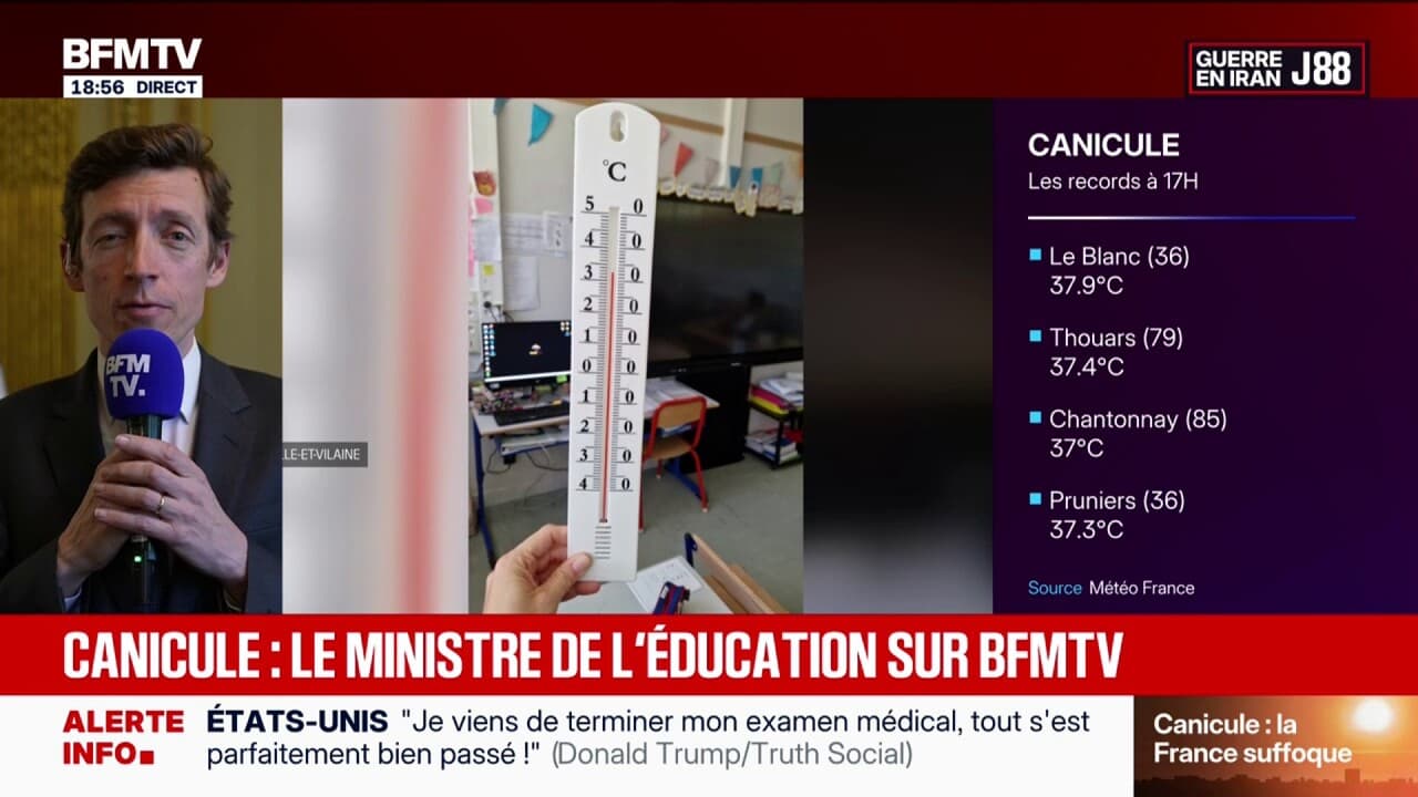 Canicule: "Ce ne sont pas des conditions optimales pour apprendre", déclare  Édouard Geffray, ministre de l'Éducation nationale