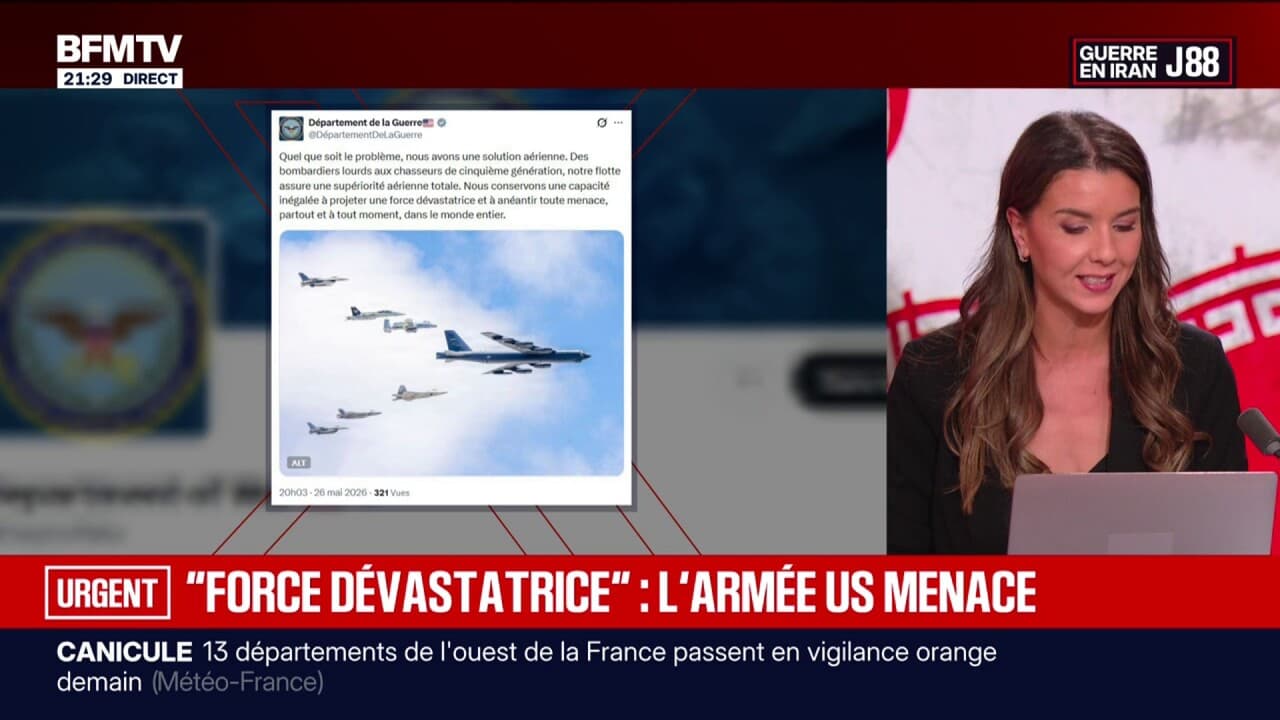 Une force dévastatrice": l'armée américaine menace l'Iran dans un message  publié sur les réseaux sociaux