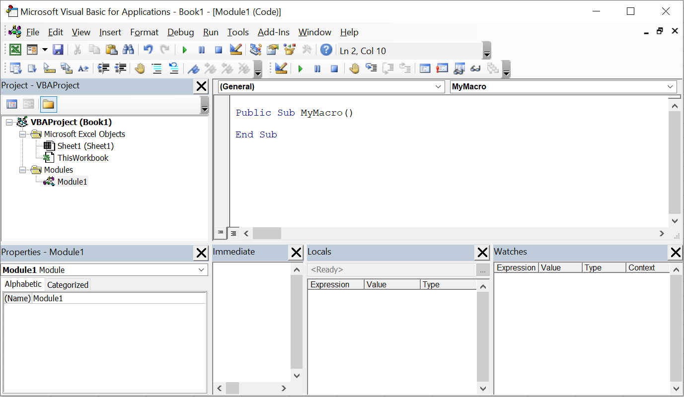 VBA Visual Basic Editor - Microsoft Office