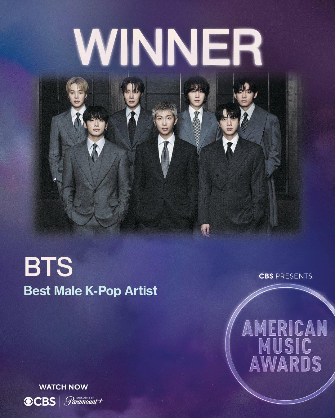 BTS a remporté le prix du Meilleur Artiste Masculin K-Pop aux American  Music Awards 2026 : r/kpop