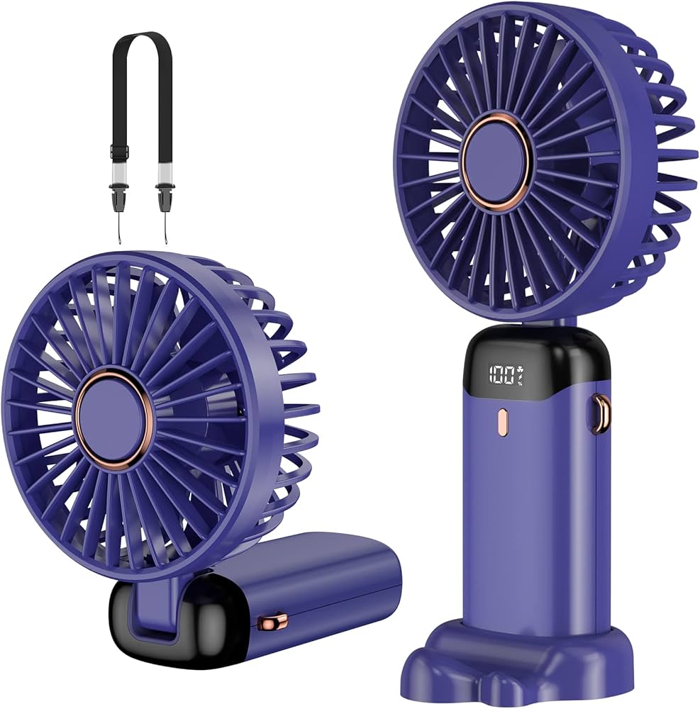Rafada Mini ventilateur portable, rechargeable, petit ventilateur de poche  avec 5 vitesses, batterie intégrée de 4200 mAh, ventilateur USB pliable  pour bureau, extérieur : Amazon.fr: Informatique