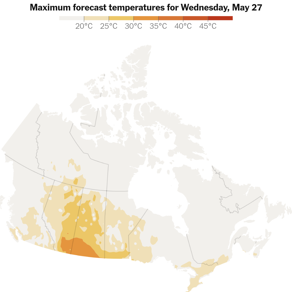 Heat wave hits Canada's prairies, with warnings in Alberta, Saskatchewan  and Manitoba - The New York Times