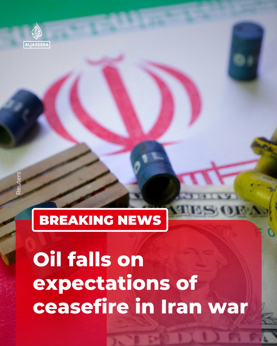 BREAKING: Oil prices fell about 4% after a report said the US sent a  15-point plan to Iran to end the war, boosting ceasefire expectations and  easing fears of supply disruptions, Reuters