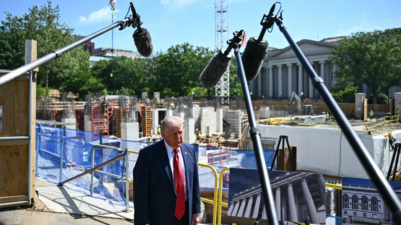 Trump shows off ballroom site with 'drone empire' planned for roof
