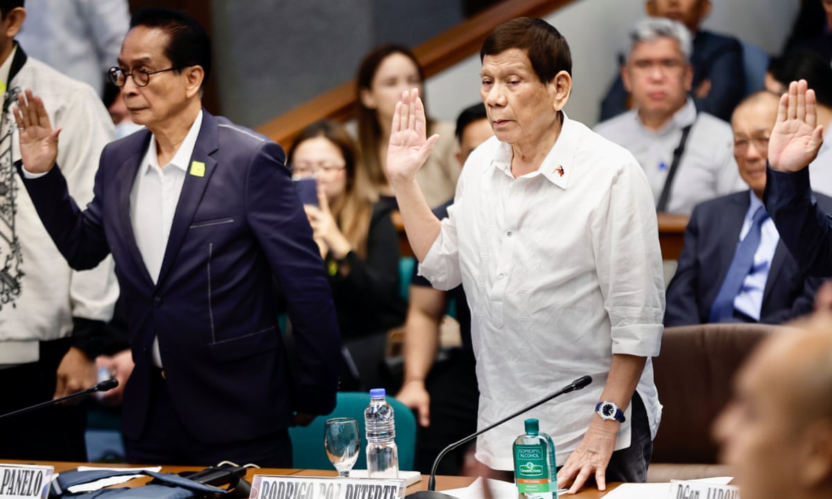 Duterte tells Philippines 'war on drugs' inquiry he kept a death squad |  Philippines | The Guardian