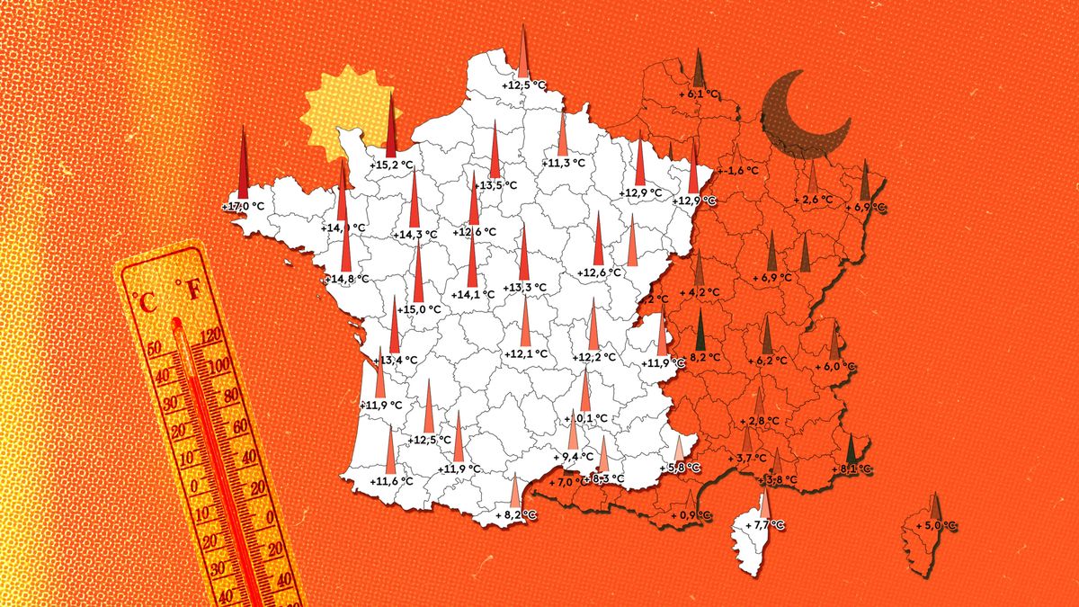 CARTES. +17°C à Brest, +16°C à Nantes, +13°C à Paris, +12°C à Lyon...  Visualisez à quel point les températures actuelles sont hors norme pour la  saison – franceinfo