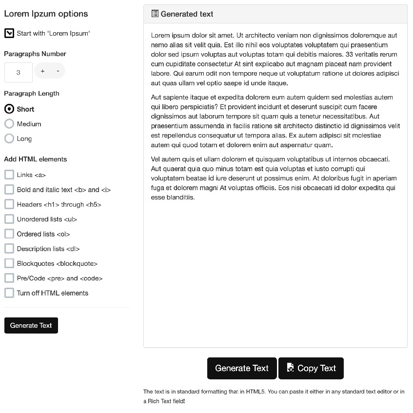 Générateur de Texte de Remplissage Lorem Ipsum