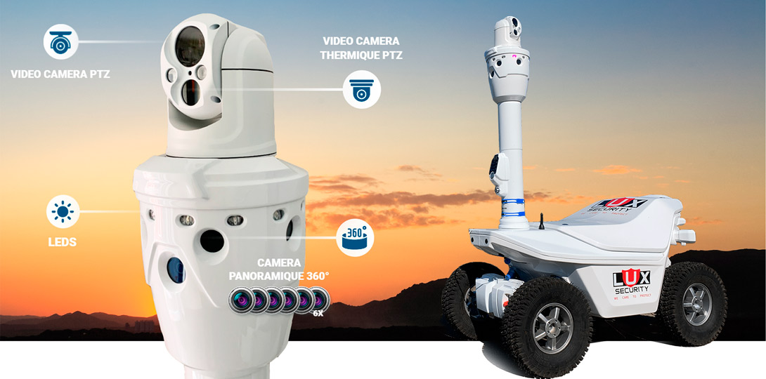 Security robot with Thermal imaging CCTV surveillance camera and human  detectio |