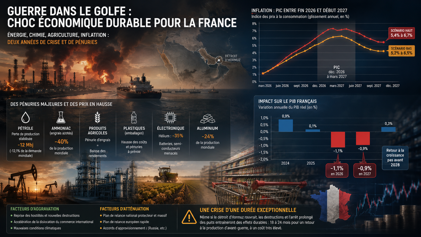 Les conséquences économiques de la guerre du Golfe sur l'économie française