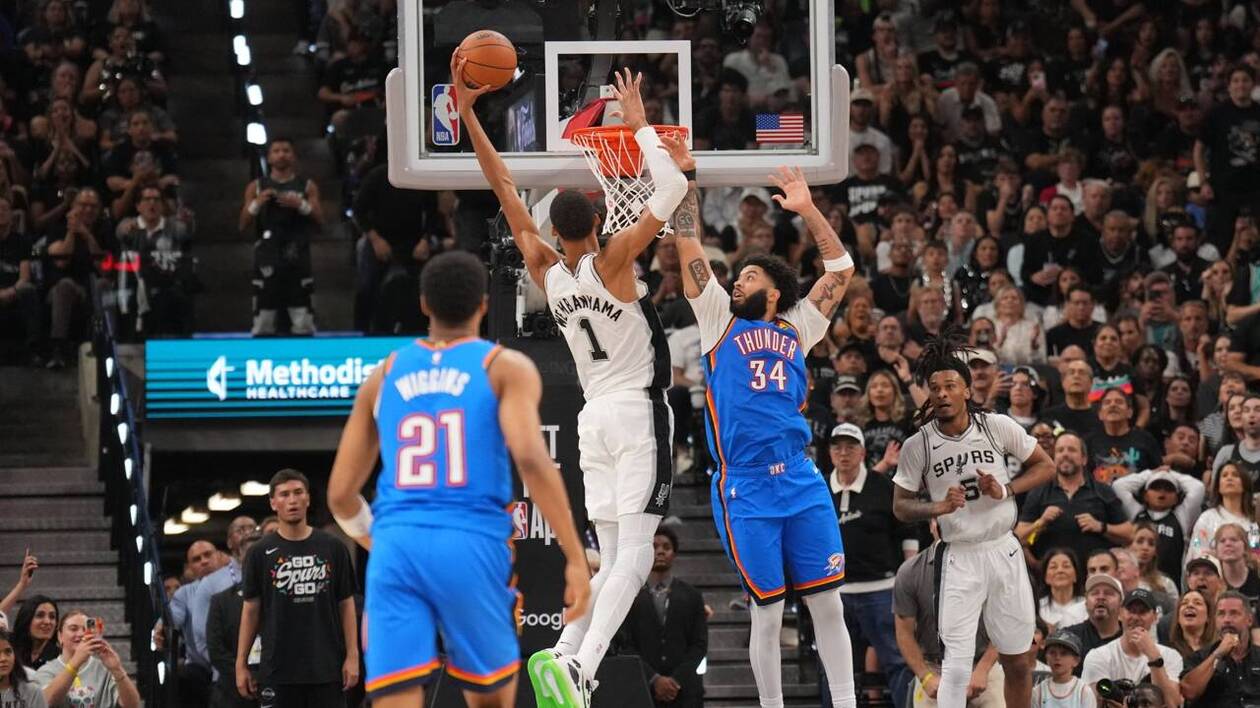 NBA. Victor Wembanyama et les Spurs dominent le Thunder et égalisent en  finale de conférence Ouest