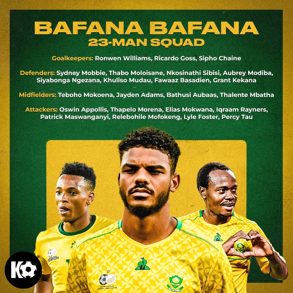 Mondial 2026 : La liste des Bafana Bafana - Sport Fm