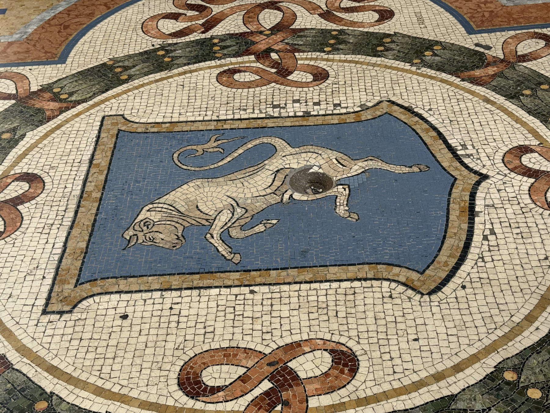Milan, le taureau de la galerie consommé par les touristes : il est en  cours de restauration