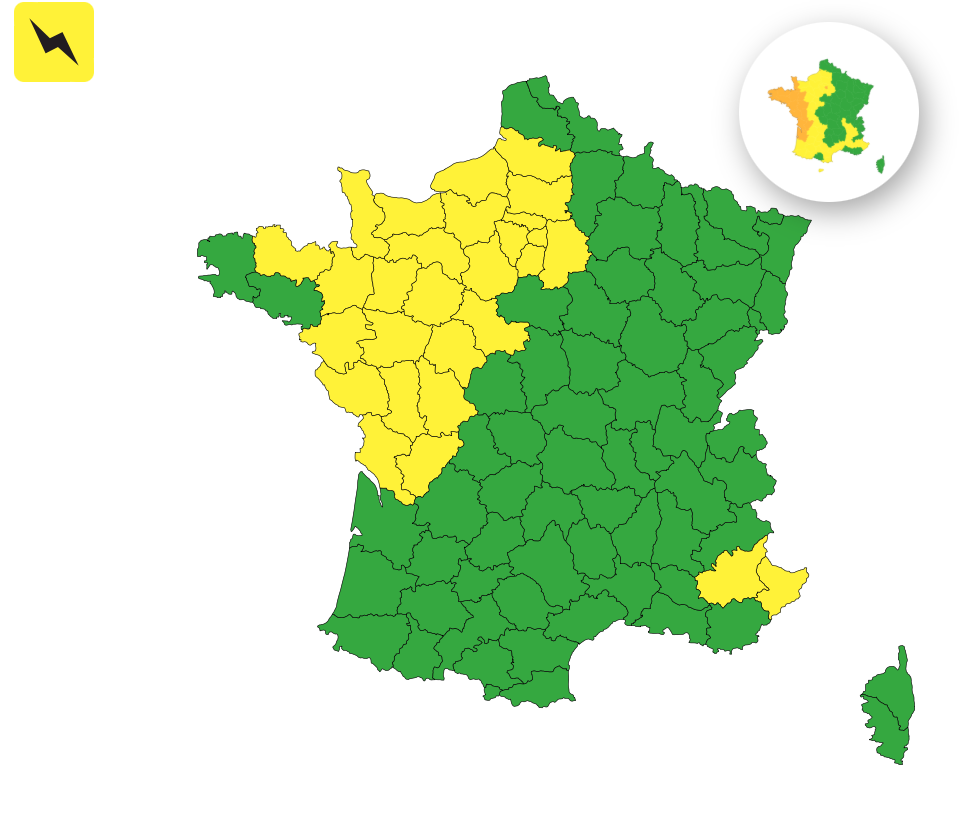 Orages : voici les 31 départements placés en vigilance jaune ce jeudi