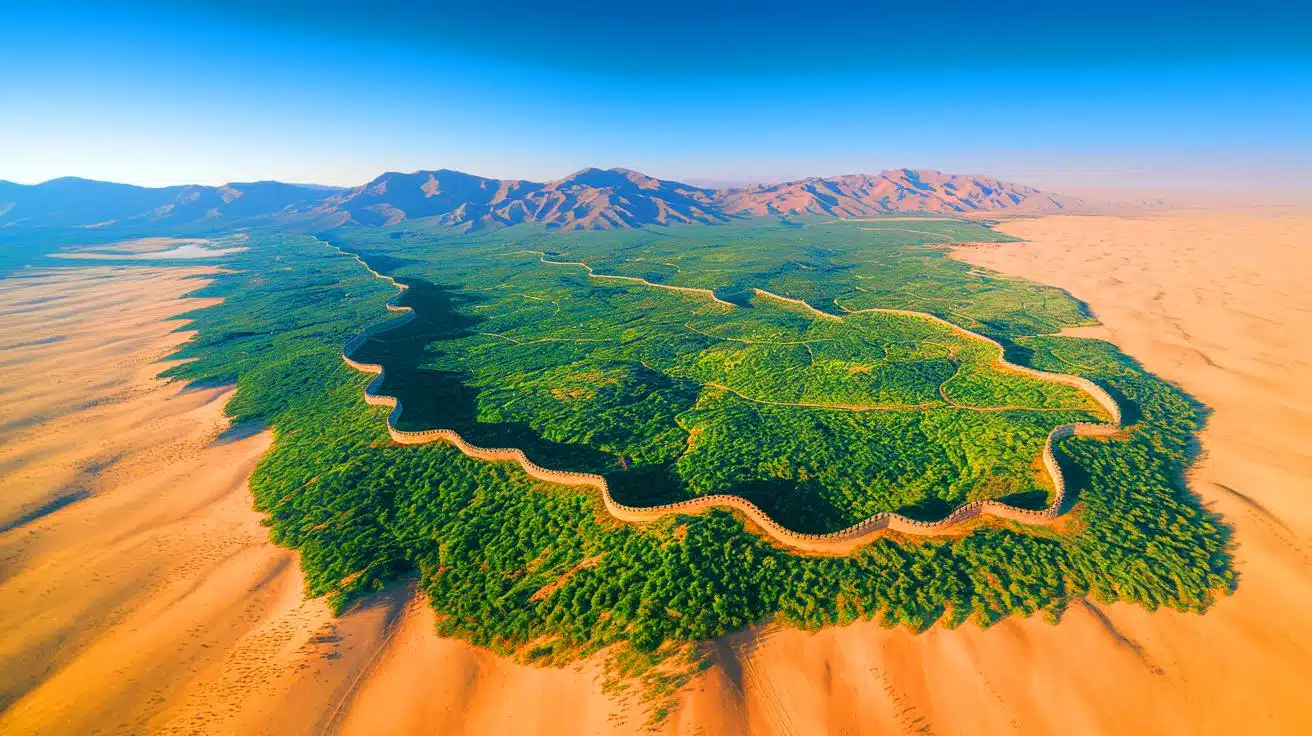 Muraille verte titanesque » : la Chine ceinture le désert de Taklamakan  d'une imposante ceinture végétale
