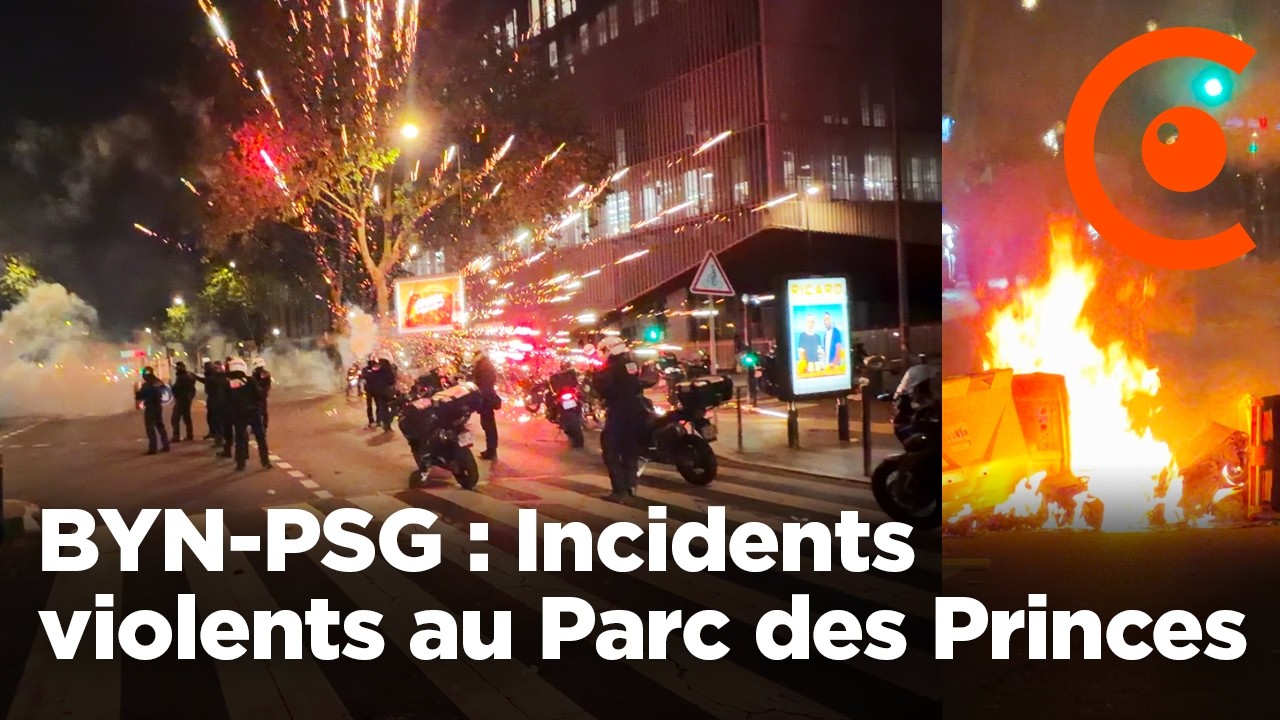 PSG - Violents incidents au Parc des Princes après la qualification en  finale de Ligue des Champions - YouTube