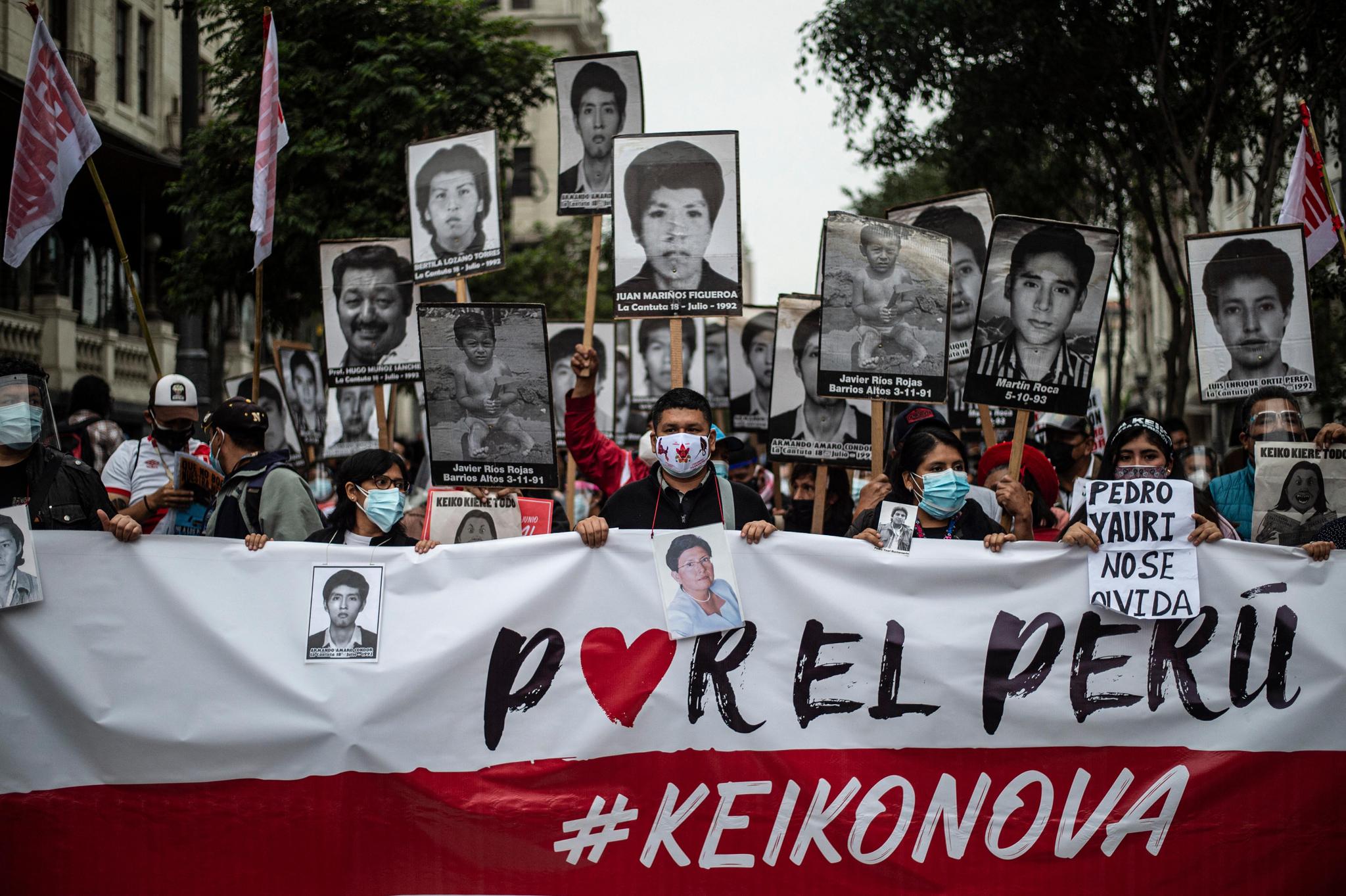 Election présidentielle - Manifestations contre la candidate de droite Keiko  Fujimori au Pérou