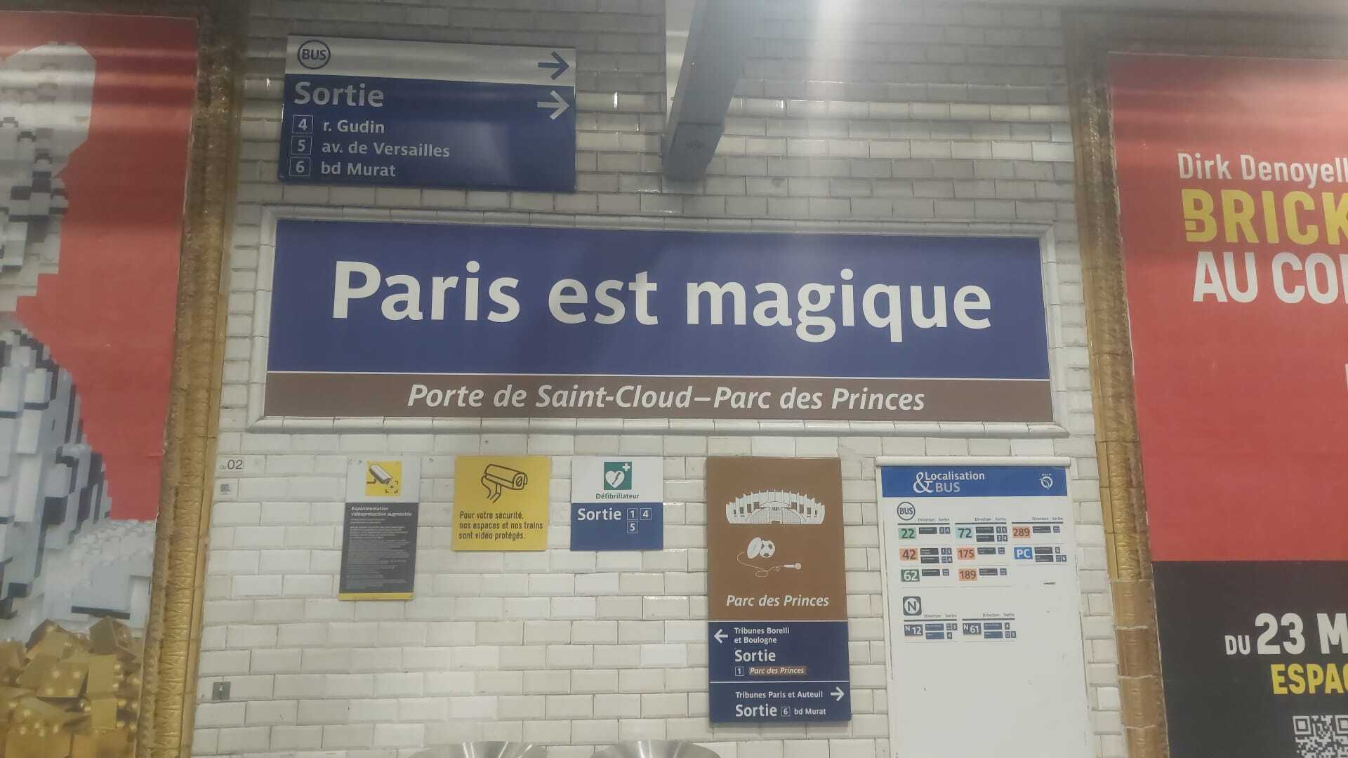 Paris est magique, Champions d'Europe… Plusieurs stations de métro  renommées pour célébrer la victoire du PSG - Le Parisien