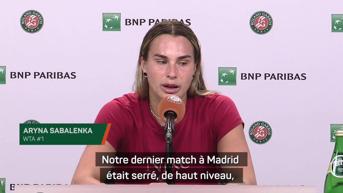 Tennis - Roland-Garros : Aryna Sabalenka : « C'est génial de voir Osaka de  retour à son niveau »