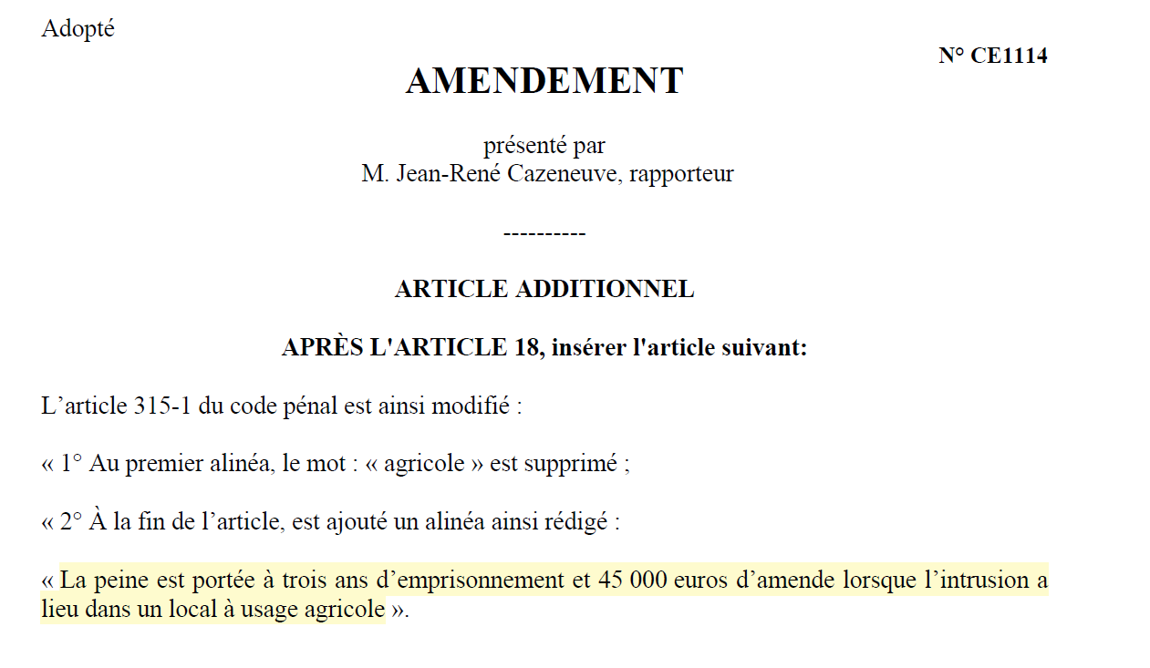 Loi d'urgence agricole : ultime saccage du gouvernement