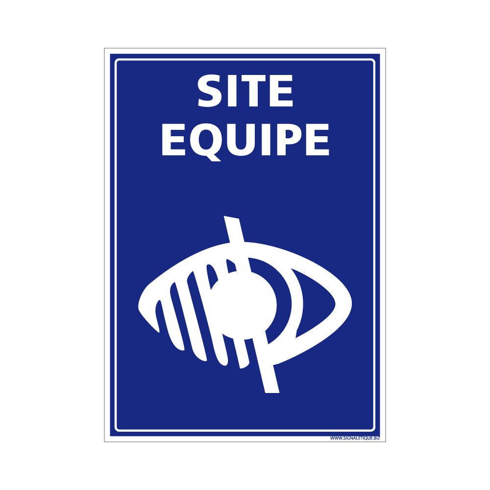 Panneau Site Équipé Déficience Visuelle. Sticker Malvoyant, Pvc, Alu