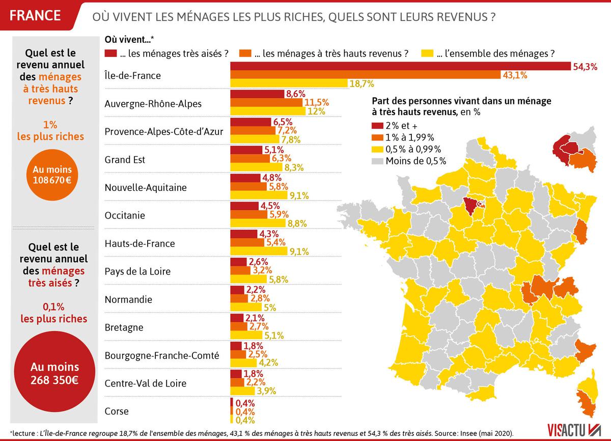 Carte : où vivent les ménages à très hauts revenus ?