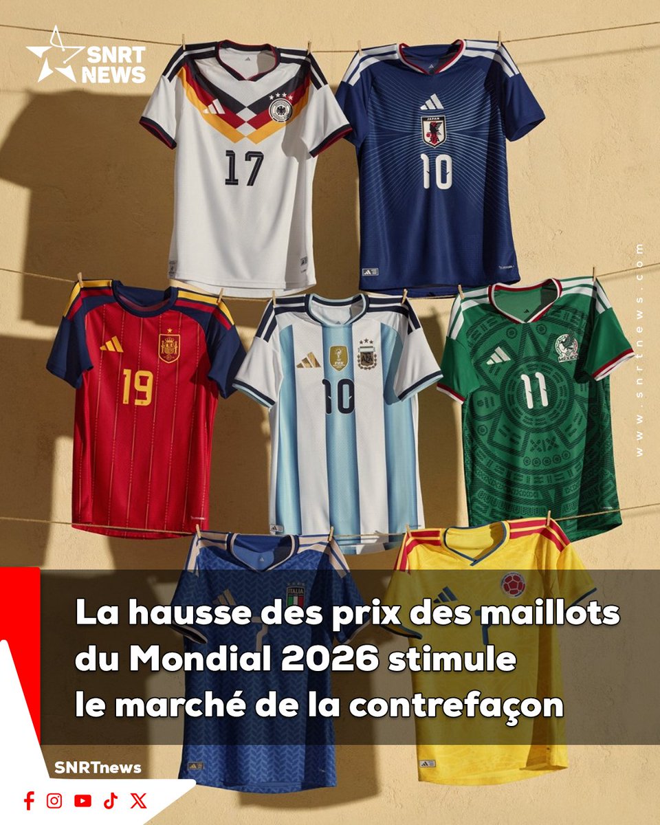 Le marché des maillots de sport contrefaits connaît un important essor à  l'approche de la Coupe du monde 2026, porté par la forte hausse des prix  des maillots officiels, qui dépassent désormais