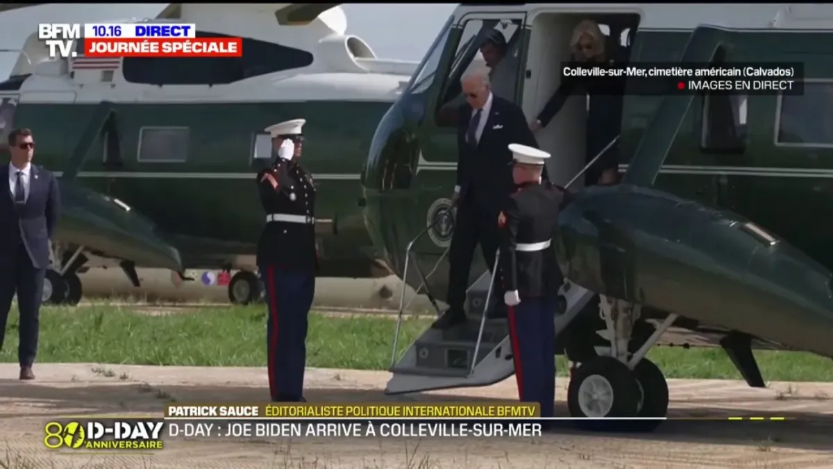 Débarquement: le président américain est arrivé au cimetière de Colleville -sur-Mer