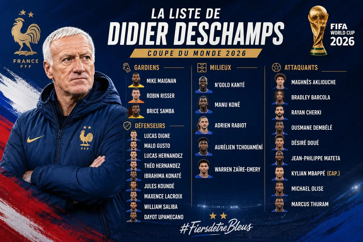 Deschamps a dévoilé ses 26 Bleus pour la Coupe du Monde 2026 et plusieurs  choix surprenants retiennent déjà l'attention