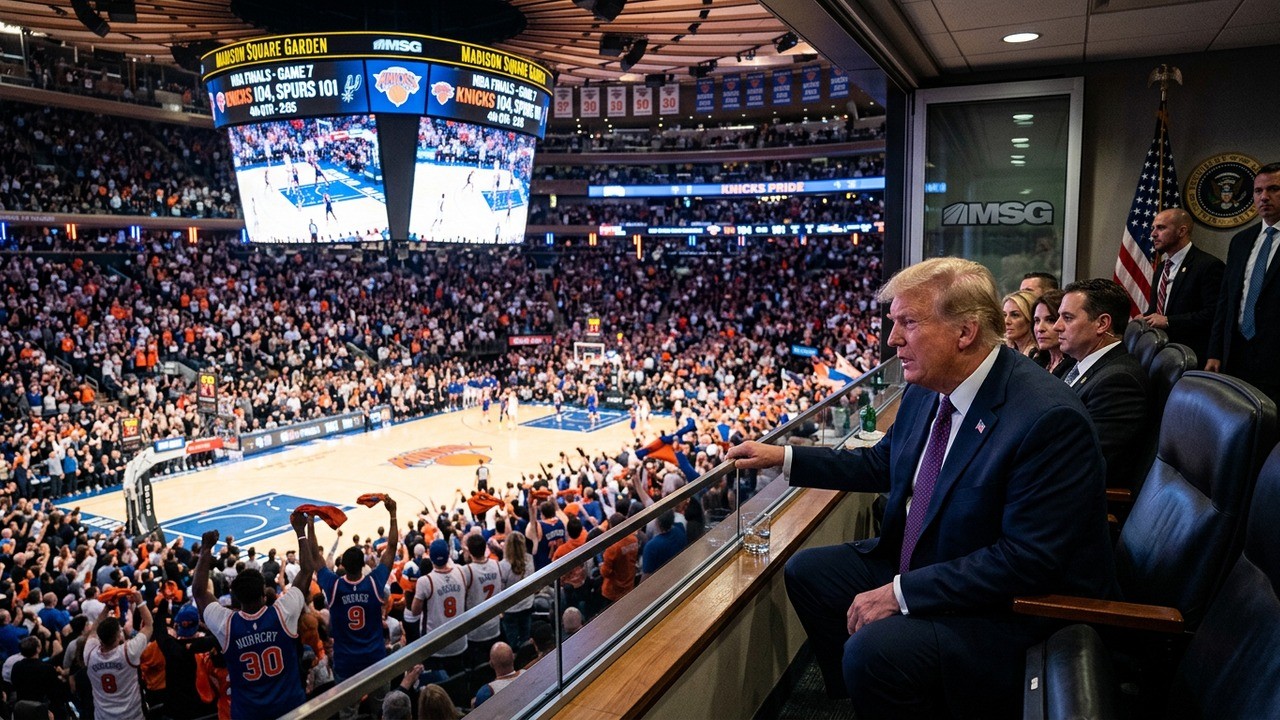 Donald Trump Au Match 3 Des Finales NBA ÀWriting the French blog article  New York