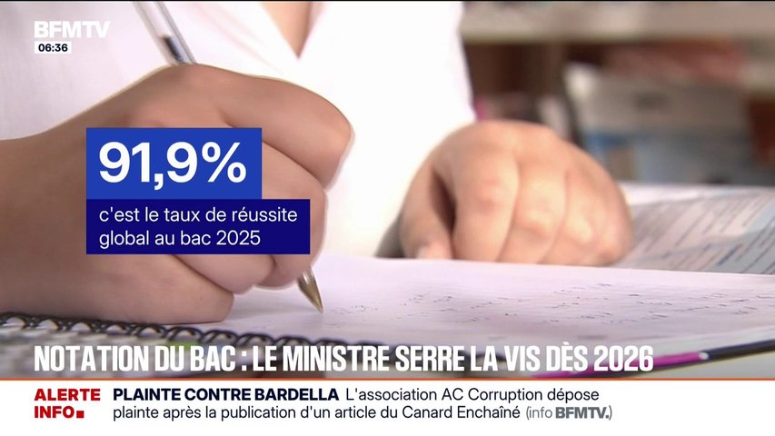 Notation du baccalauréat: le ministre de l'Éducation serre la vis dès 2026  - Vidéo Dailymotion