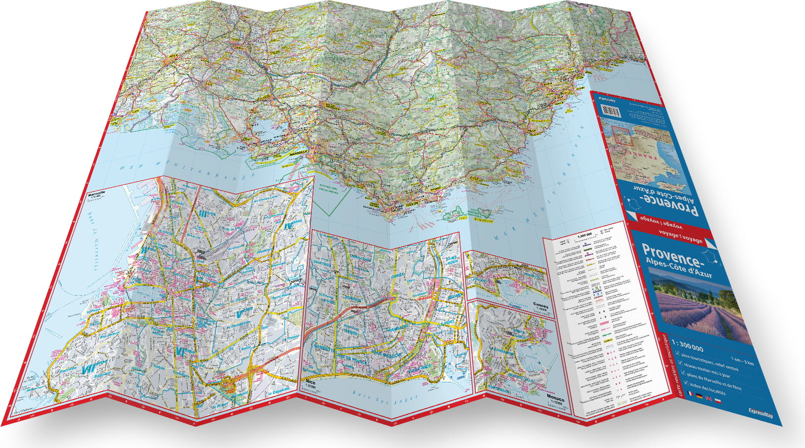 Provence-Alpes-Côte d'Azur ; carte routière et touristique, en papier 1 :  300 000 ExpressMap