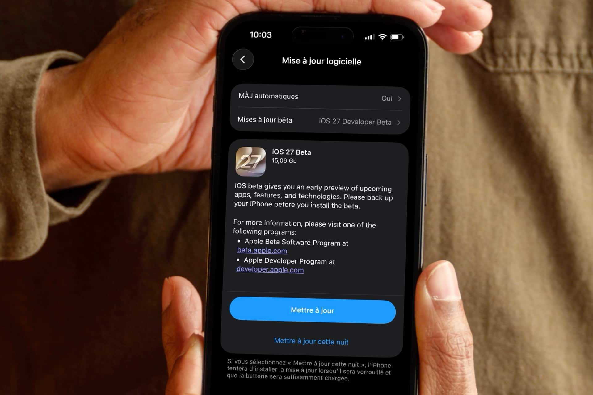 iOS 27 est disponible en bêta : voici comment l'installer sur votre iPhone