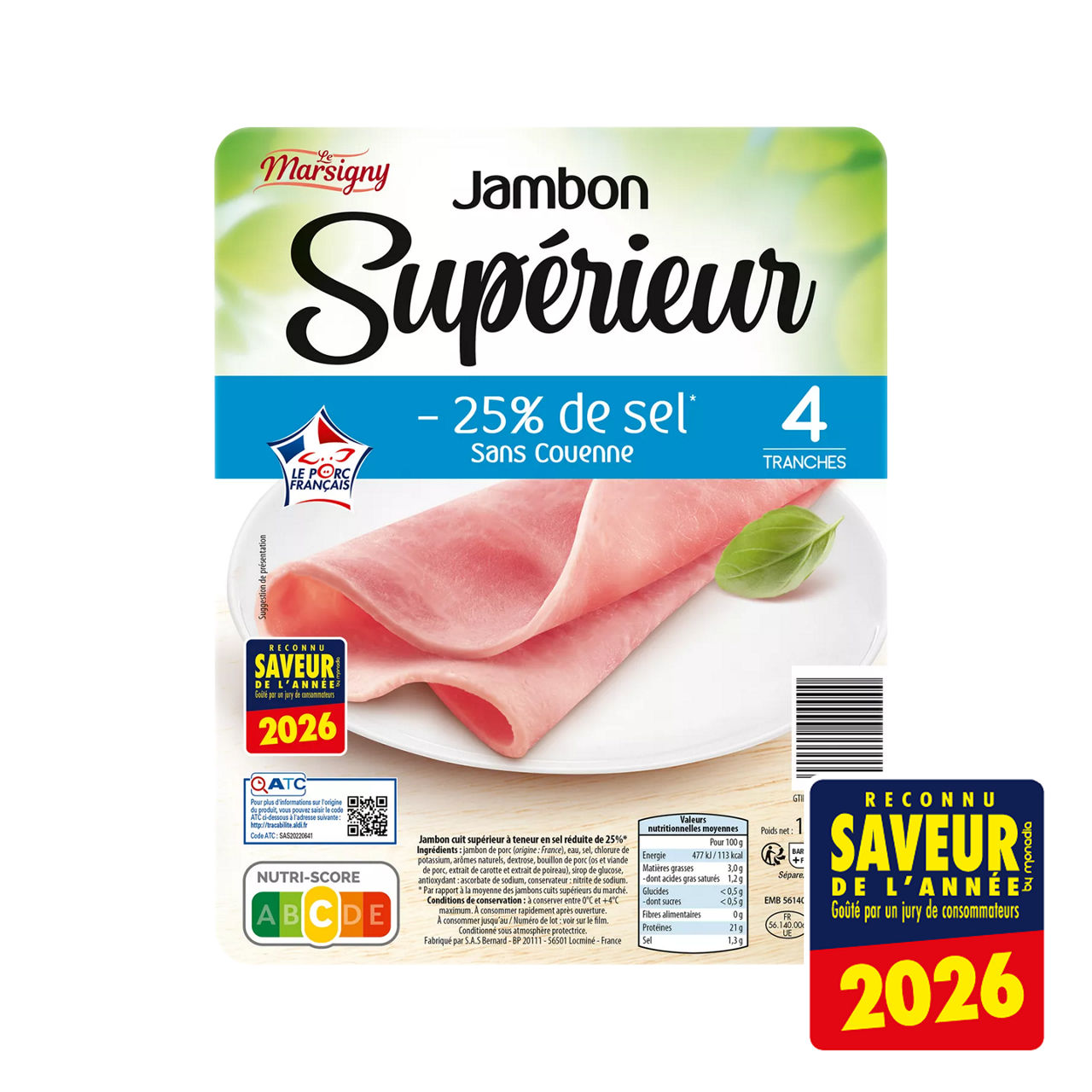 Jambon sel réduit