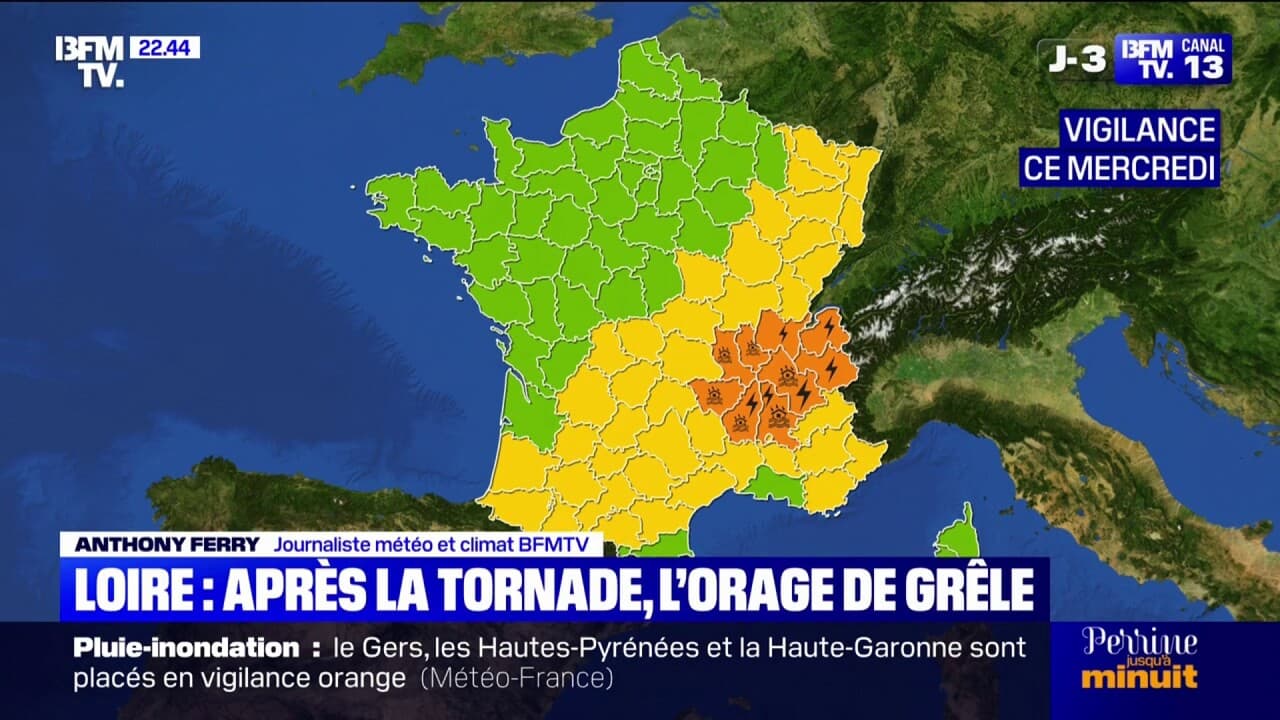 Orage et grêle: neuf départements placés en vigilance orange pour la  journée de mercredi