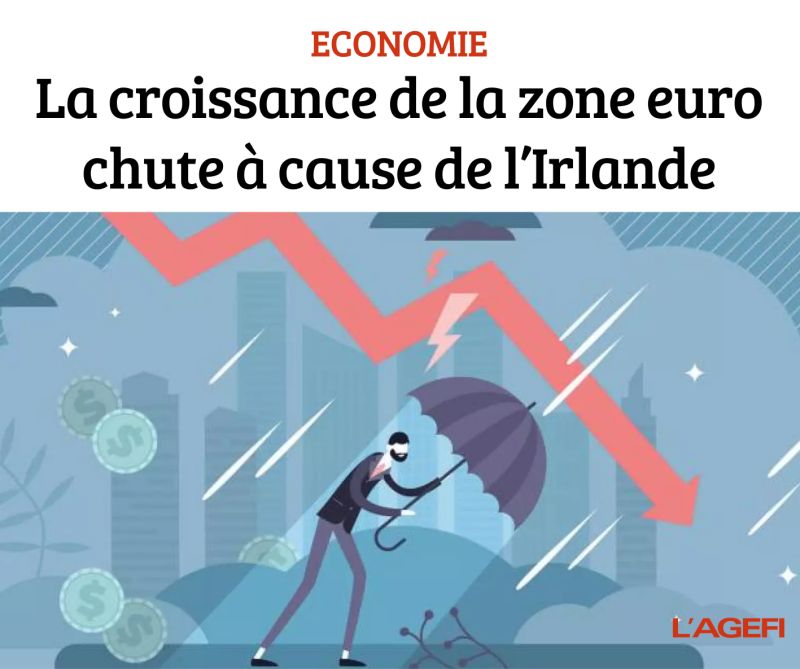 La croissance de la zone euro chute à cause de l'Irlande.  👉https://lnkd.in/eUrWeUY3 L'économie de la zone euro s'est contractée de  0,2% au premier trimestre 2026, un chiffre révisé à la baisse par… |