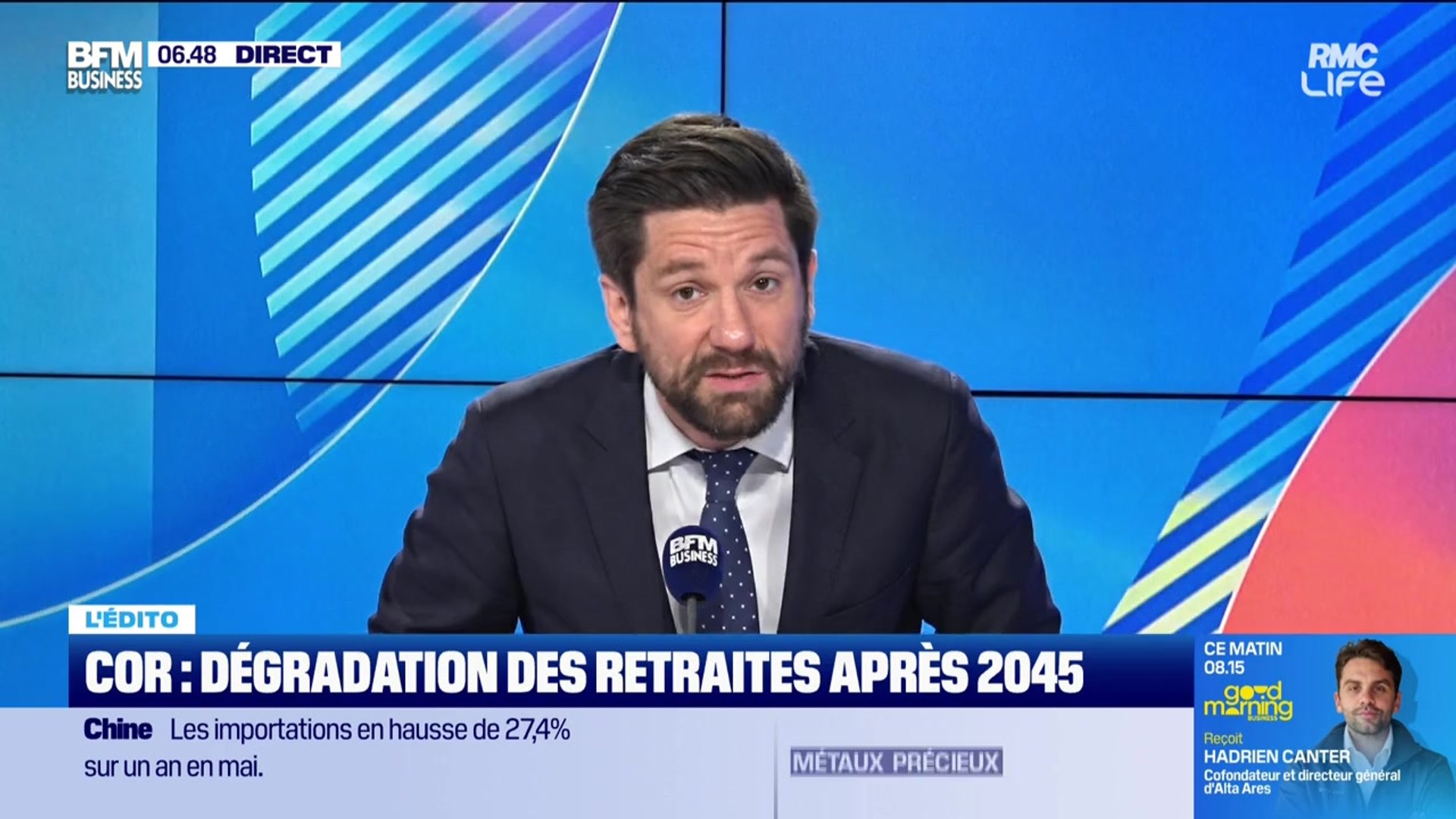 L'Edito de Raphaël Legendre : COR, dégradation des retraites après 2045 -  09/06 - Vidéo Dailymotion