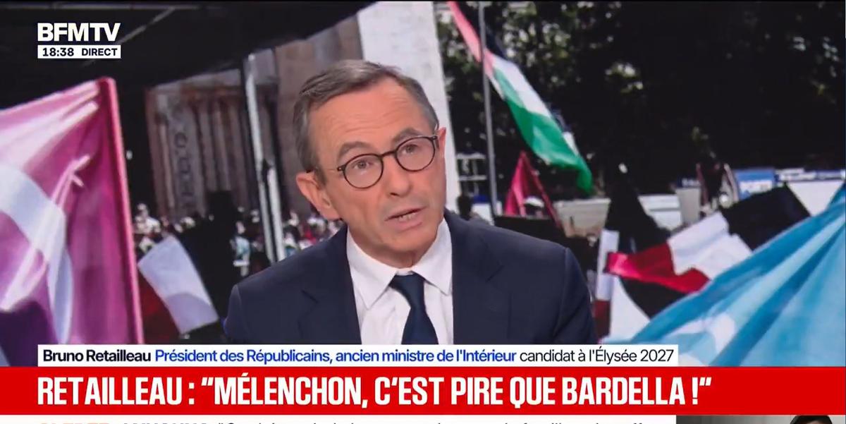 Présidentielle 2027 : Bruno Retailleau dépeint Jean-Luc Mélenchon comme «le  premier racialiste de France»