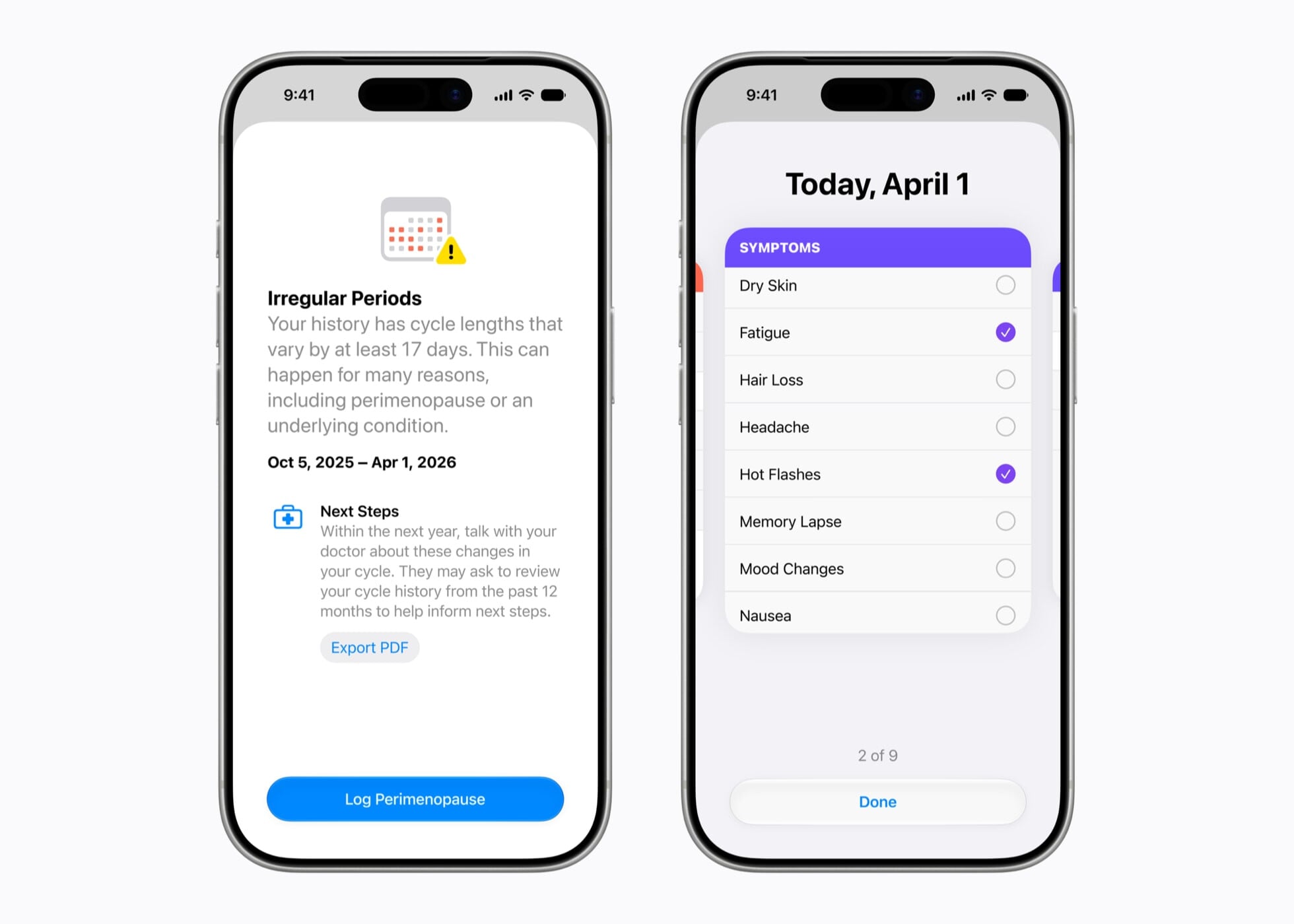 iOS 27 : l'app Santé suit enfin la périménopause et la ménopause — Frandroid