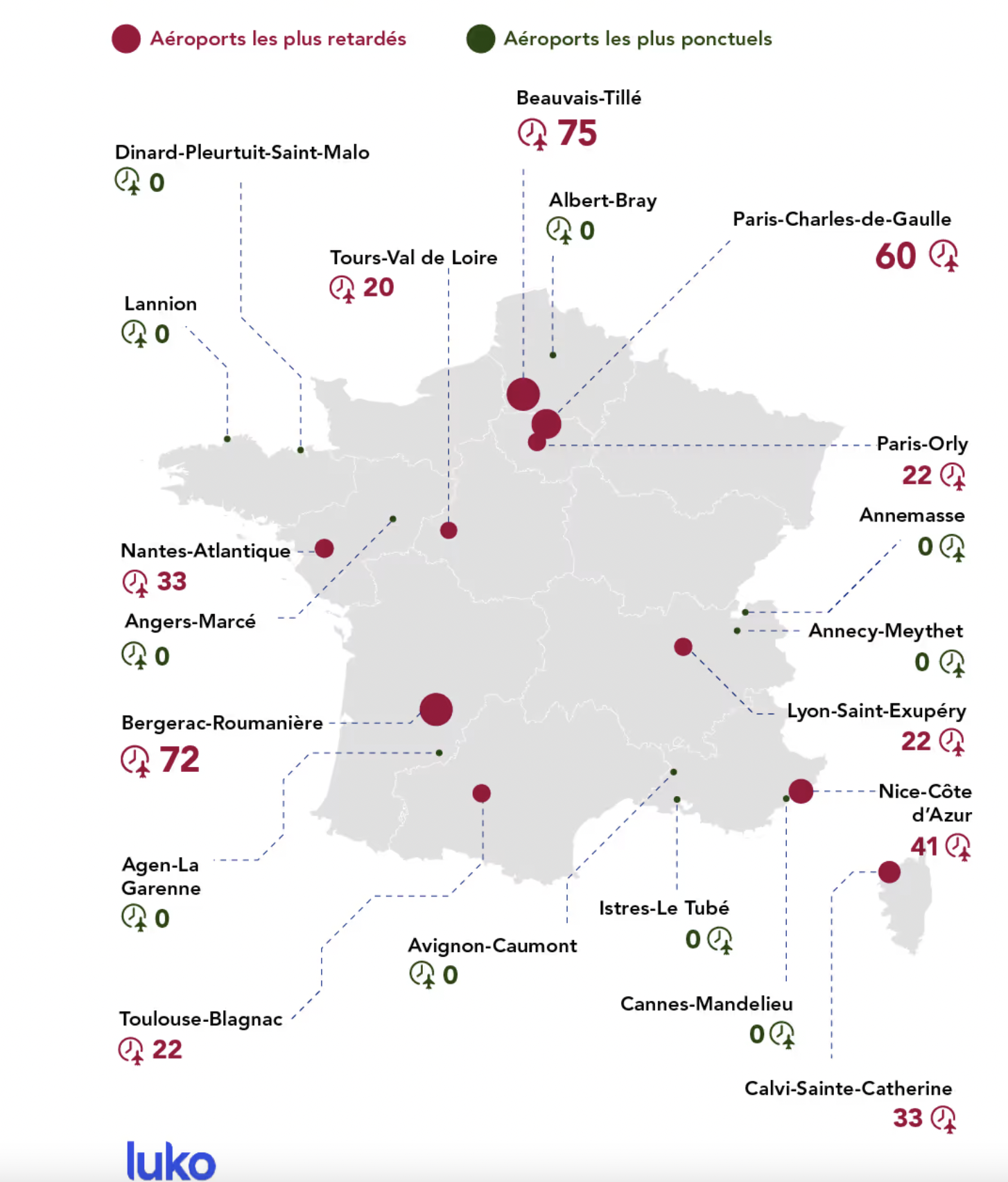 Lyon-Saint-Exupéry dans le top 10 des aéroports français les plus touchés  par les retards - Vivre villes
