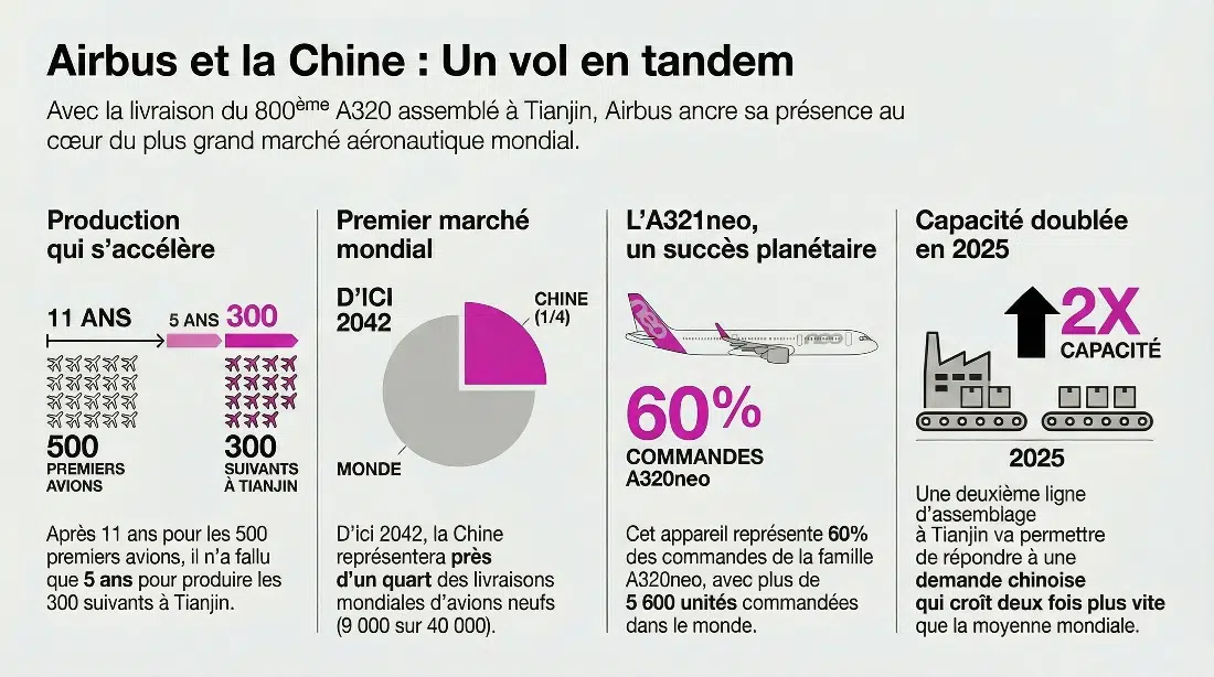 La Chine donne son cadeau de Noël à Airbus avant l'heure avec un chiffre  symbolique franchi dans son usine de Tianjin