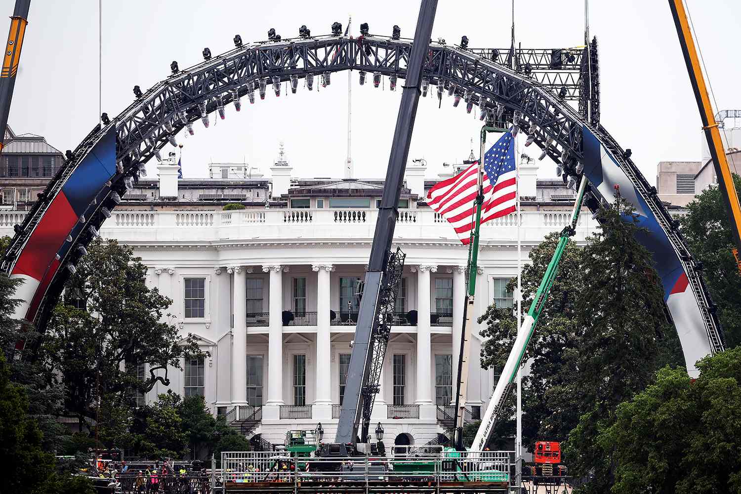 Trump Installs Towering UFC Stage at White House Ahead of 80th Birthday  Fight