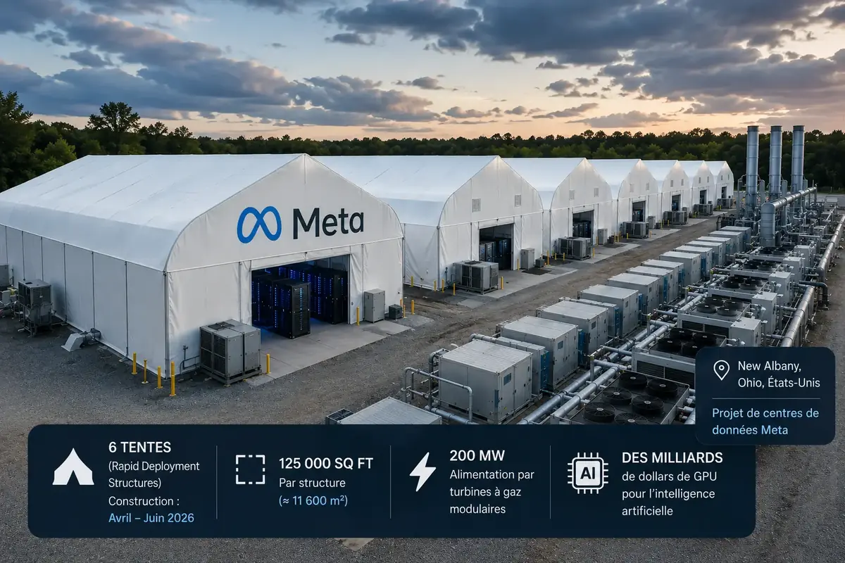 Meta s'inspire d'Elon Musk et construit des centres de données dans... des  tentes