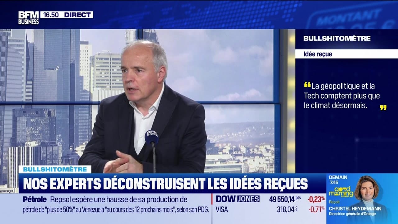 Bullshitomètre : "La géopolitique et la Tech comptent plus que le climat  désormais" - FAUX répond Vincent Auriac - 19/02
