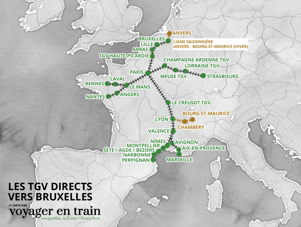 Les TGV directs vers Bruxelles depuis la France - Voyagerentrain.fr