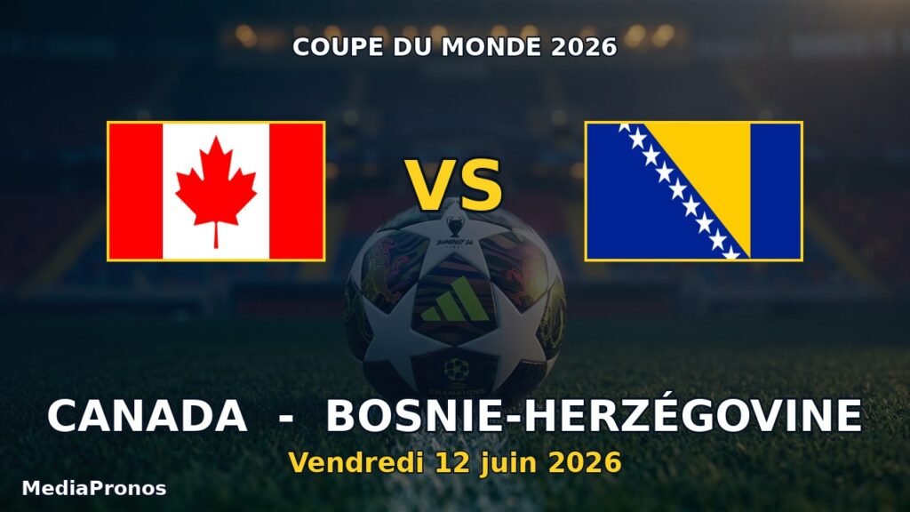 Pronostic Canada - Bosnie Coupe du Monde 2026 : compos, analyse