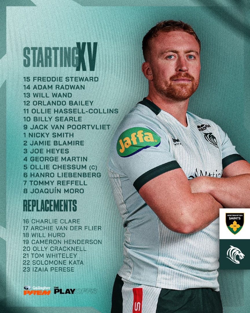 Northampton Saints contre Leicester Tigers Demi-finale de la Premiership  Équipes pour vendredi 19:45 KO : r/rugbyunion