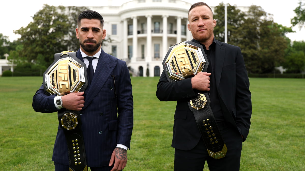 Justin Gaethje répond violemment à Ilia Topuria, les esprits s'échauffent  avant l'UFC Maison-Blanche : "Sur ta femme..." - Arts Martiaux Mixtes