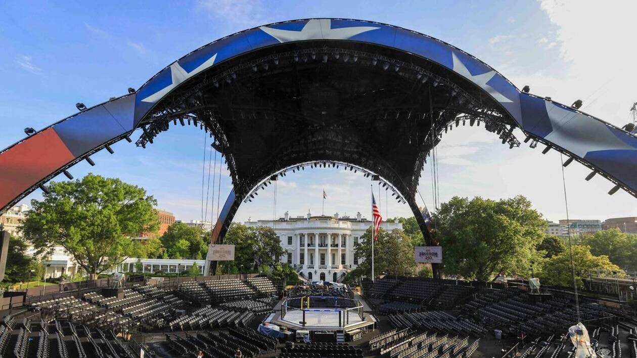États-Unis : pour ses 80 ans, Donald Trump s'offre un tournoi de MMA devant  la Maison-Blanche